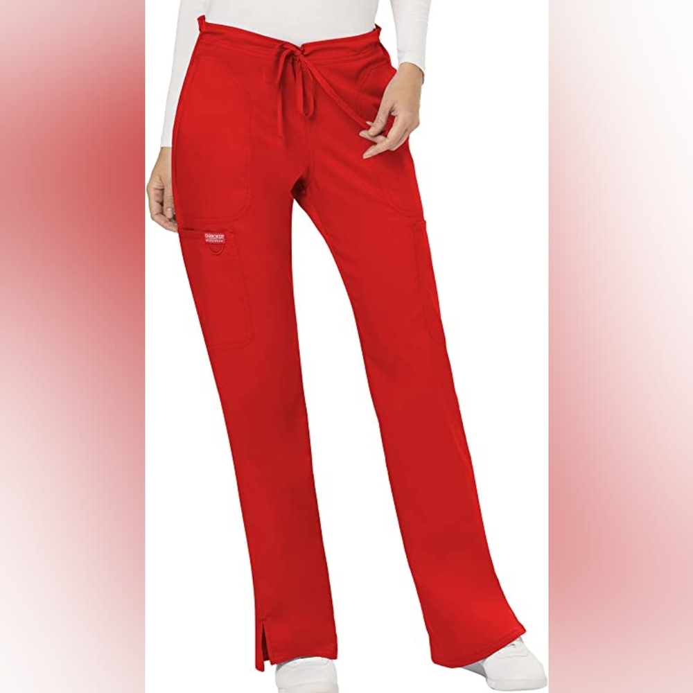 Cherokee Scrubs Pant Mid Rise Moderate Flare Drawstring